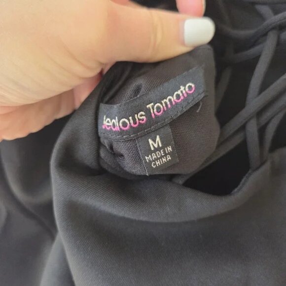 Jealous Tomato Strappy Bodysuit M Black - Picture 2 of 4